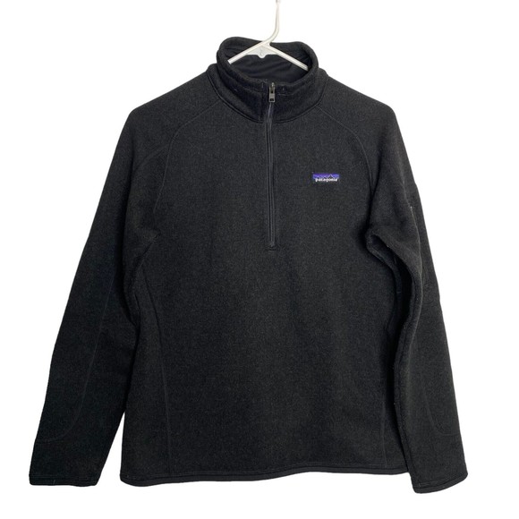 Patagonia Sweaters - Patagonia Capilene Womens Black Fleece 1/4 Zip Pullover Activewear Top Medium